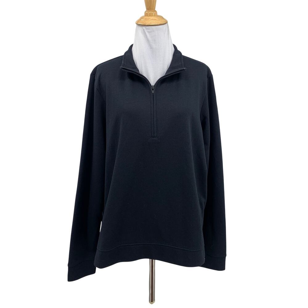 Travis Mathew Sweatshirt Womens XL Extra Large Navy Quarter Zip Mock *LOGO